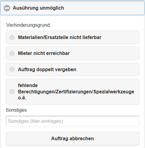 Auftrag abbrechen